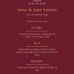 Menu de Saint-Valentin 2026
