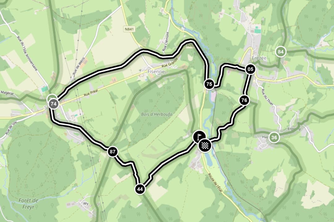 Réseau de points-nœuds camping Le Val de l'Aisne en Ardenne